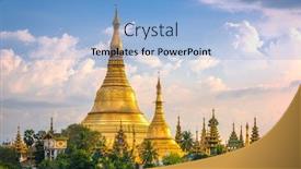  Presentation with shwedagon - Theme with yangon-myanmar-view-of-shwedagon background and a light blue colored foreground