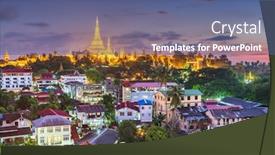  Presentation with shwedagon - Colorful PPT layouts enhanced with yangon-myanmar-view-of-shwedagon backdrop and a ocean colored foreground