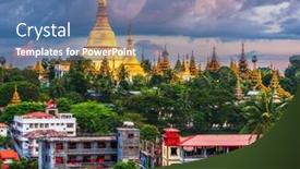  Presentation with shwedagon pagoda - Theme with yangon-myanmar-view-of-shwedagon background and a teal colored foreground