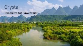  Presentation with china - Audience pleasing presentation design consisting of yangshuo-china-on-the-li backdrop and a light blue colored foreground