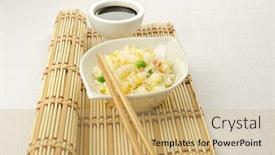  Presentation with chinese traditional - Presentation with yangzhou-rice-traditional-chinese-recipe background and a coral colored foreground