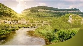  Presentation with city - Audience pleasing presentation consisting of yantra-river-in-the-city backdrop and a gold colored foreground