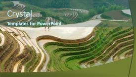  Presentation with rice terraces - Amazing presentation theme having yaoshan-mountain-guilin-china-hillside backdrop and a ocean colored foreground