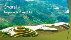  Presentation with rice terraces - Presentation consisting of yaoshan-mountain-guilin-china-hillside background and a teal colored foreground