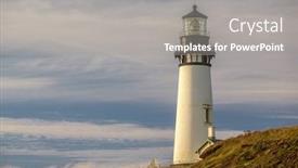  Presentation with pacific - Colorful slide set enhanced with yaquina head lighthouse at pacific coast built in 1873 oregon usa backdrop and a gray colored foreground