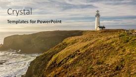  Presentation with pacific - Slide set having yaquina head lighthouse at pacific coast built in 1873 oregon usa background and a soft green colored foreground