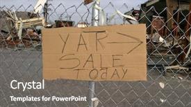  Presentation with today - Slide deck consisting of yar sale today - sign on a fence background and a gray colored foreground