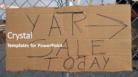  Presentation with today - Slide set having yar sale today - sign on a fence background and a coral colored foreground