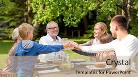  Presentation with happy holiday - Theme with yard glasses - family happiness generation home background and a  colored foreground