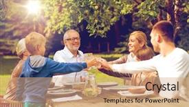  Presentation with family and home love concept - Theme enhanced with yard glasses - family happiness generation home background and a coral colored foreground