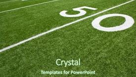 Presentation with astro turf football field - Slides featuring yard line of a football background and a tawny brown colored foreground