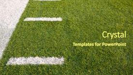  Presentation with football field - Slide set consisting of yard lines of a football background and a tawny brown colored foreground