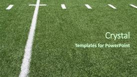 Presentation with football field - Audience pleasing presentation consisting of yard-lines-of-a-football backdrop and a tawny brown colored foreground