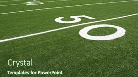  Presentation with football field - Colorful PPT theme enhanced with yard-lines-of-a-football backdrop and a tawny brown colored foreground