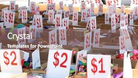  Presentation with flea - Audience pleasing theme consisting of yard sale - bargain spot at a flea backdrop and a violet colored foreground