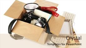  Presentation with unwanted pregnancy - Audience pleasing presentation theme consisting of yard sale - box of unwanted stuff isolated backdrop and a lemonade colored foreground