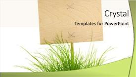  Presentation with yard sign - Slide set with yard sale - empty wooden sign with fresh background and a lemonade colored foreground