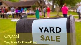  Presentation with weekend - Presentation theme consisting of yard sale in an american background and a gold colored foreground