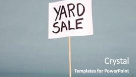  Presentation with yard sign - Presentation theme having yard sale sign in grass background and a gray colored foreground