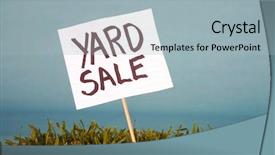  Presentation with yard sign - Slides featuring yard sale sign in grass background and a light blue colored foreground