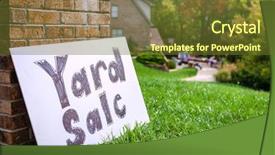  Presentation with yard sign - PPT theme having yard sale sign background and a tawny brown colored foreground