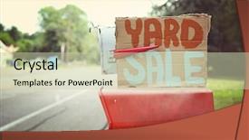  Presentation with yard sign - PPT theme consisting of yard sale sign background and a soft green colored foreground