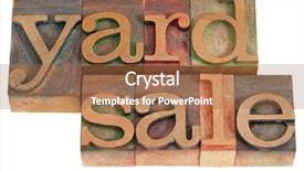  Presentation with yard sale - Slides enhanced with yard sale words in vintage background and a coral colored foreground