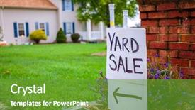  Presentation with yard sale - PPT theme enhanced with yard sale background and a tawny brown colored foreground