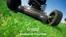  Presentation with series resistive circuits - Colorful slide deck enhanced with yard work - lawn mower gardening series backdrop and a tawny brown colored foreground