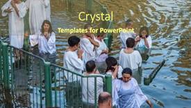  Presentation with baptized - Colorful slide deck enhanced with yardenit-israel-january-21-2012 backdrop and a tawny brown colored foreground