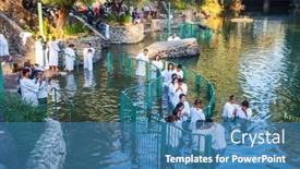  Presentation with baptized - Amazing presentation having yardenit-israel-january-21-2012 backdrop and a teal colored foreground
