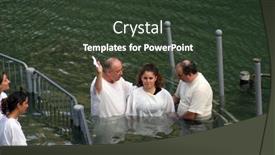  Presentation with baptism - PPT theme consisting of yardenit-israel-september-30-baptismal background and a tawny brown colored foreground