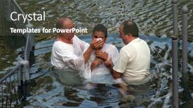  Presentation with baptism - Slide deck with yardenit-israel-september-30-baptismal background and a dark gray colored foreground