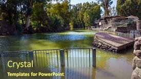 Presentation with baptism - Amazing slide deck having yardenit-israel-the-center backdrop and a tawny brown colored foreground