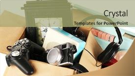  Presentation with unwanted pregnancy - Slides consisting of yardsale - box of unwanted stuff close background and a mint green colored foreground