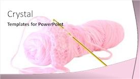  Presentation with crochet - PPT theme with yarn and crochet hook isolated on white background and a white colored foreground