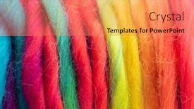  Presentation with yarn - PPT theme featuring yarn-in-spectrum-of-colors background and a coral colored foreground