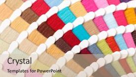  Presentation with yarn - Colorful presentation design enhanced with yarn thread sample color card backdrop and a lemonade colored foreground