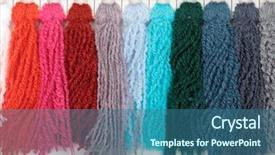  Presentation with yarn - PPT theme having yarn thread samples color card background and a ocean colored foreground