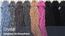  Presentation with thread - Amazing PPT theme having yarn thread samples color card backdrop and a gray colored foreground
