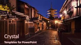 Presentation with kyoto - Beautiful slide deck featuring yasaka-no-to pagoda also backdrop and a wine colored foreground