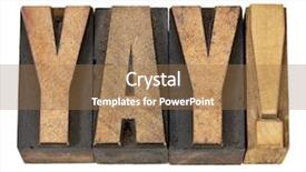  Presentation with congratulation - PPT theme consisting of yay exclamation - approval congratulation background and a coral colored foreground