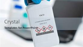  Presentation with laboratory chemical white - Slide deck with ybcl3-ytterbium-iii-chloride-cas background and a light blue colored foreground