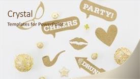  Presentation with new year card - Beautiful slides featuring new year's eve composition backdrop and a lemonade colored foreground