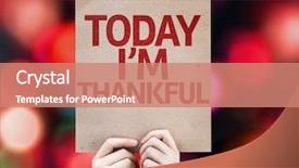  Presentation with laser light colorful abstract - Audience pleasing PPT theme consisting of now year - today i'm thankful written backdrop and a coral colored foreground