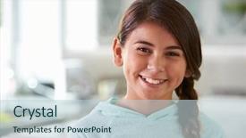  Presentation with head - Colorful presentation theme enhanced with 11 - head and shoulders portrait backdrop and a  colored foreground