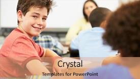  Presentation with pupil - Cool new presentation with 10 years - portrait of pupil in class backdrop and a coral colored foreground