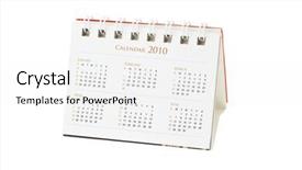  Presentation with end year 2018 - Amazing PPT theme having year 2010 desktop calendar months backdrop and a  colored foreground