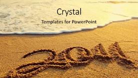  Presentation with end year 2018 - Amazing PPT theme having year 2011 date written backdrop and a blonde colored foreground