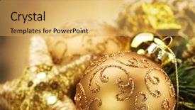  Presentation with vintage christmas - PPT theme featuring year 2012 - vintage christmas decorations background and a yellow colored foreground